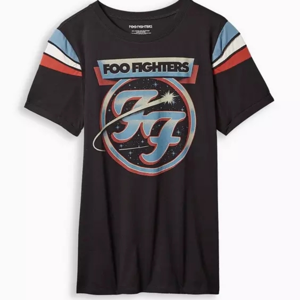 Foo Fighters Classic Fit Cotton Crew Neck Stripe Tee